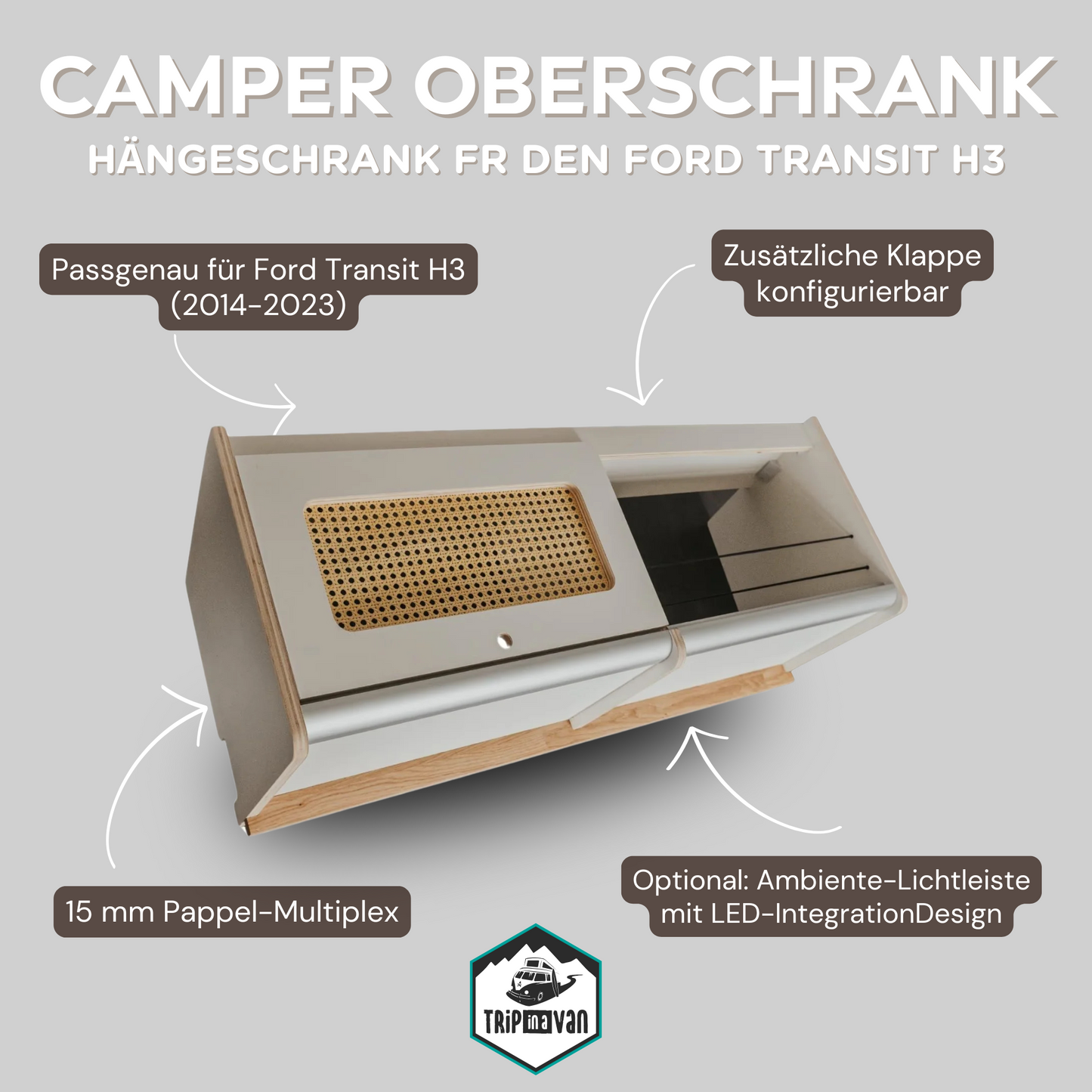 Camper Oberschrank Hängeschrank Wohnmobil Ford Transit h3